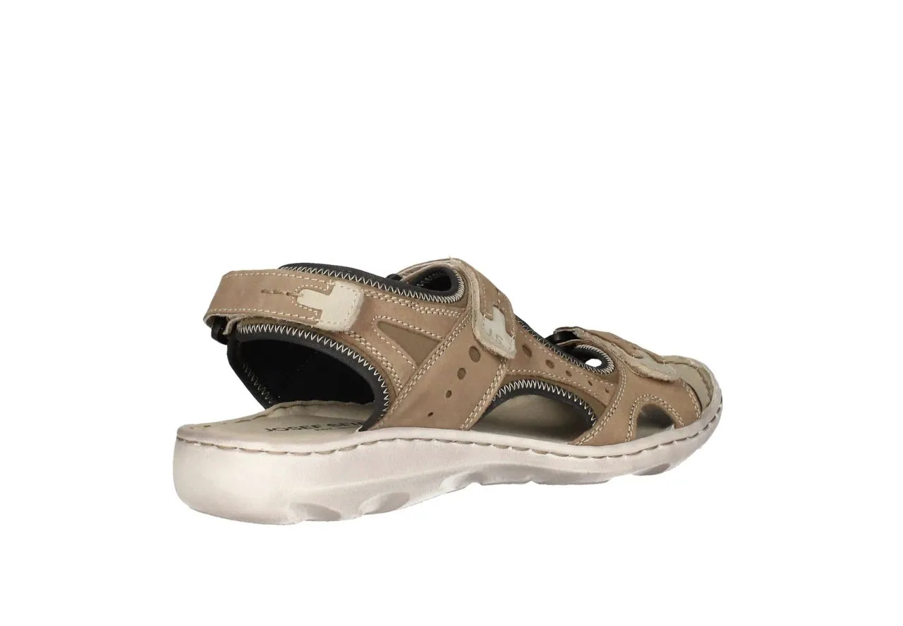 Sandalia Velcro Nobuck Taupe Tres Tiras