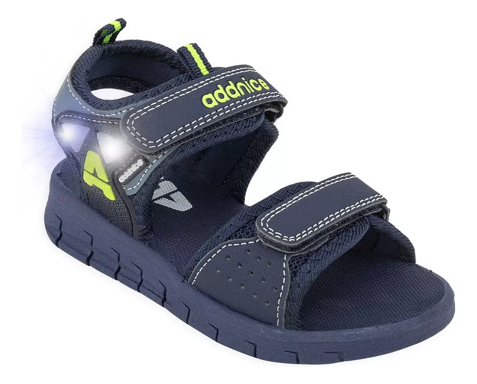 Sandalias Addnice Fiji Con Luces Y Abrojo Niños Goma
