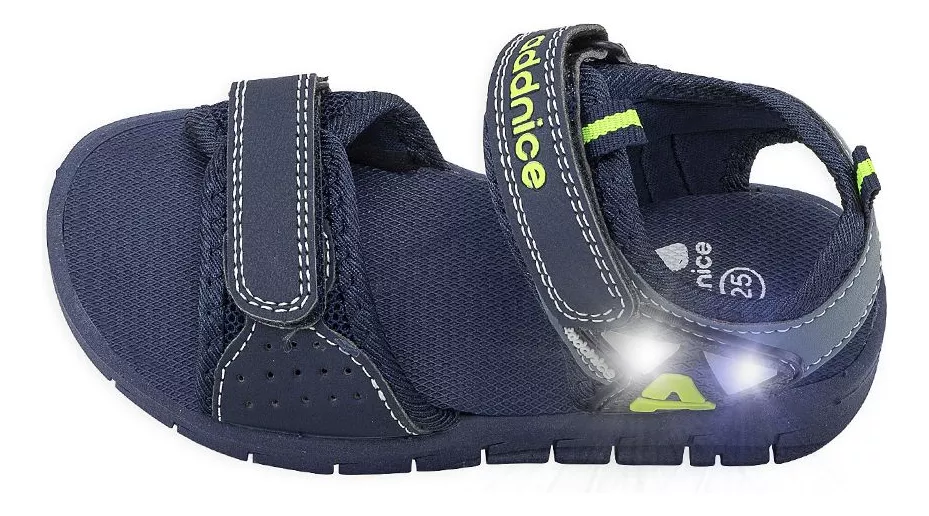 Sandalias Addnice Fiji Con Luces Y Abrojo Niños Goma