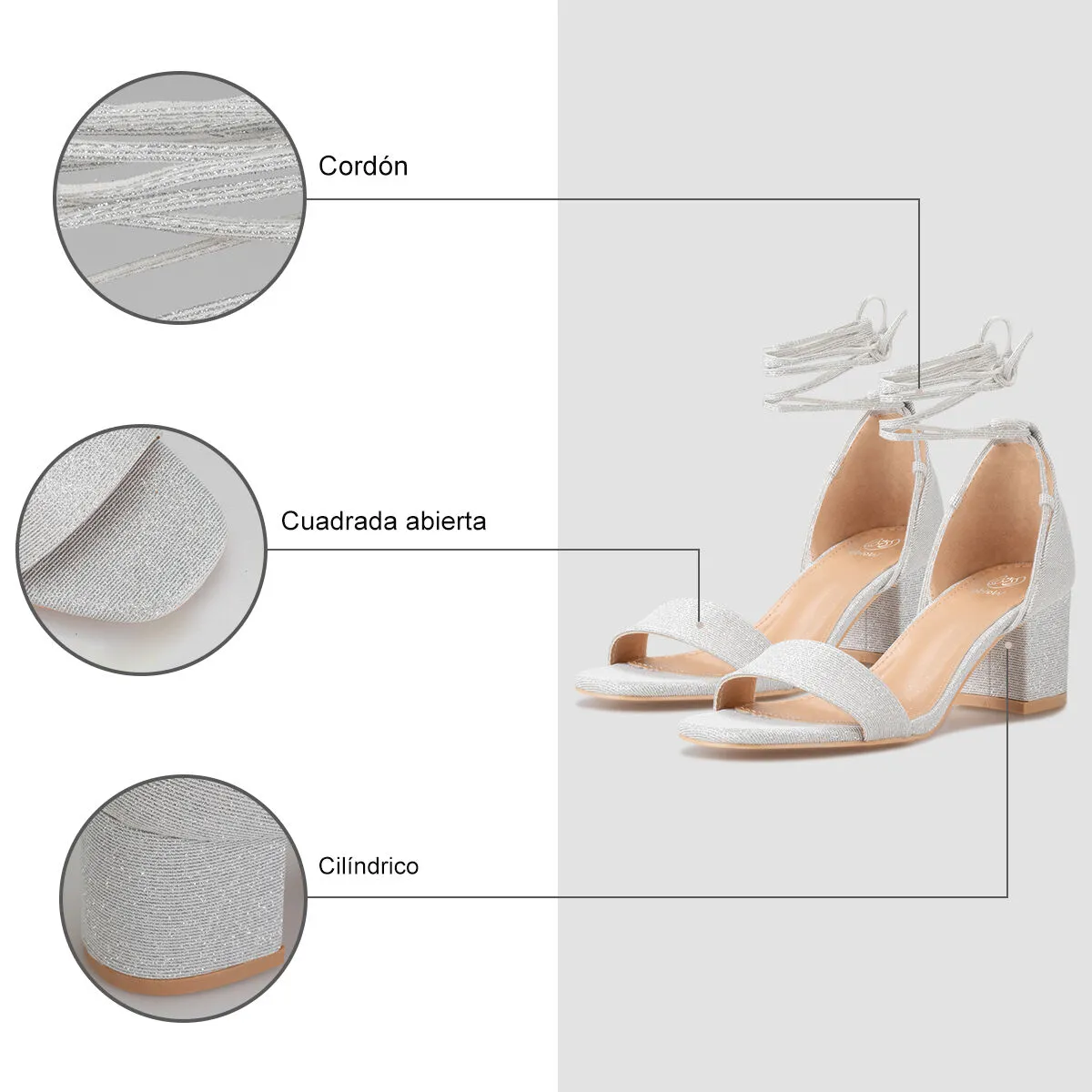 Sandalias Fiesta Alba Plateado Weide