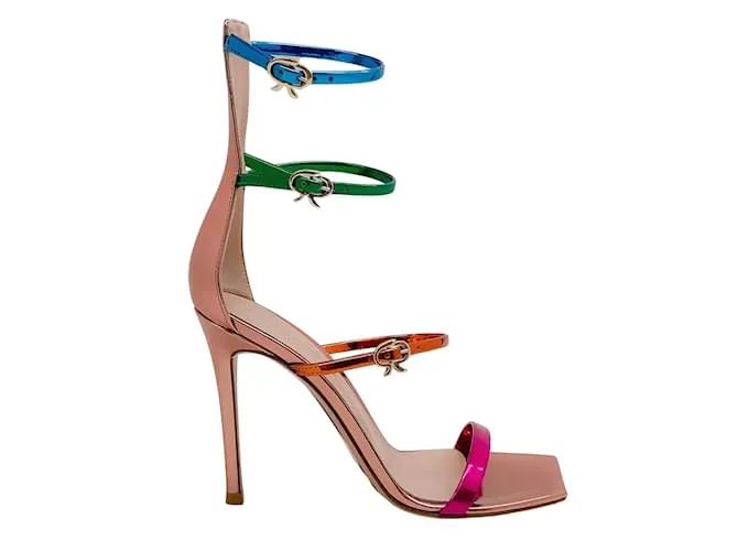 Sandalias Uptown con cinta metálica multicolor de Gianvito Rossi 