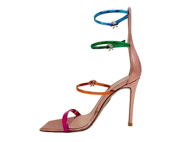 Sandalias Uptown con cinta metálica multicolor de Gianvito Rossi 