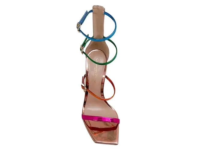 Sandalias Uptown con cinta metálica multicolor de Gianvito Rossi 