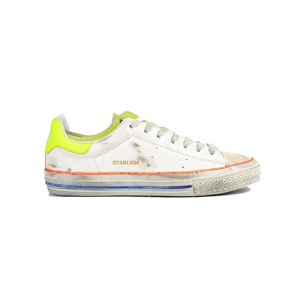 Sneakers de Piel Hidnander STARLESS LOW HB1WS600 Color Blanco y Lima