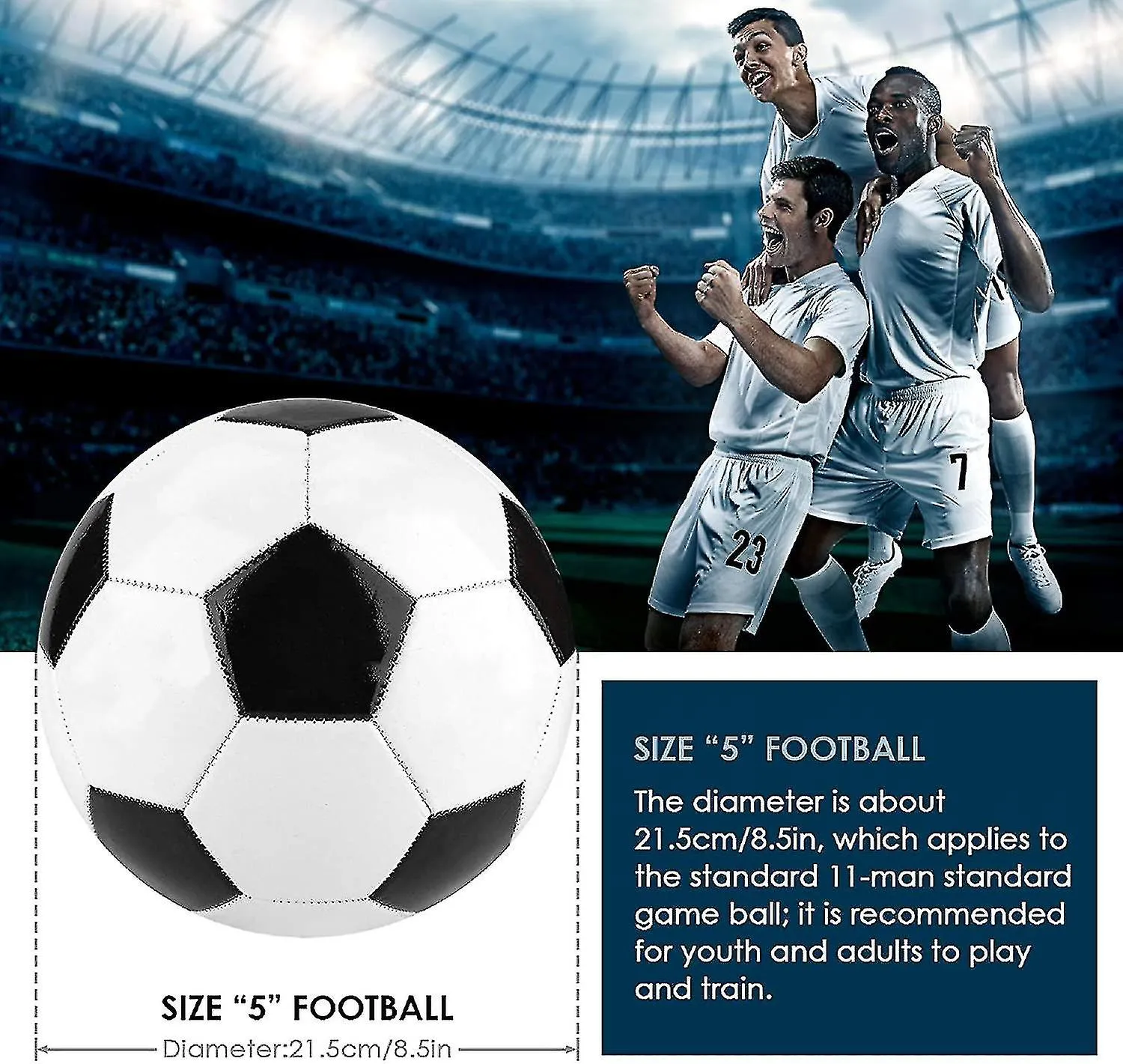 SOCCER TRAINING BALLS, SIZE 5 BLACK AND WHITE SOCCER BALL, INDOOR AND OUTDOORXINHAN