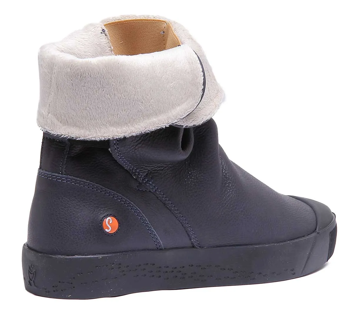 Softinos Bota de Cuero Suave para Mujer en Azul Marino