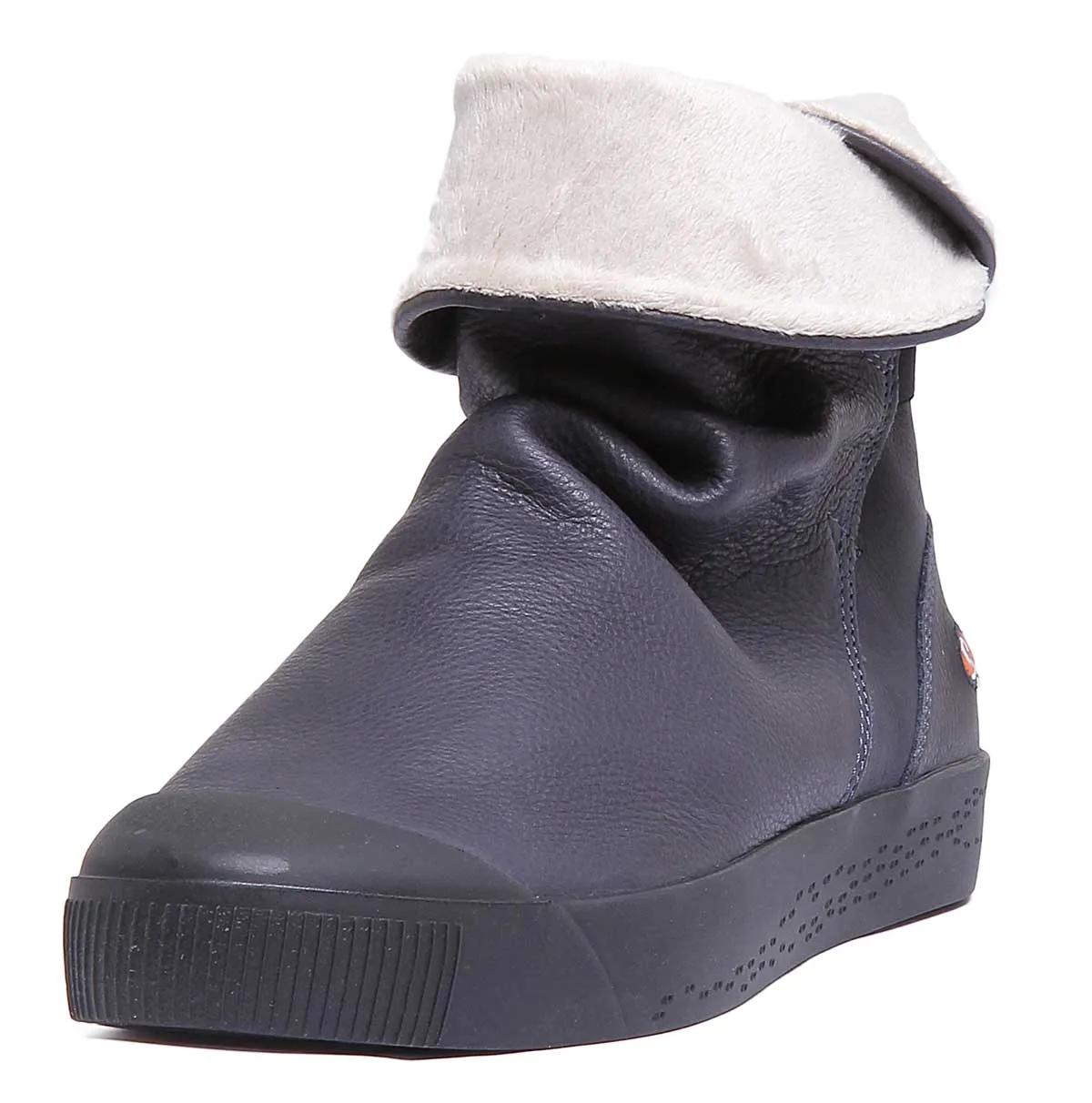 Softinos Bota de Cuero Suave para Mujer en Azul Marino