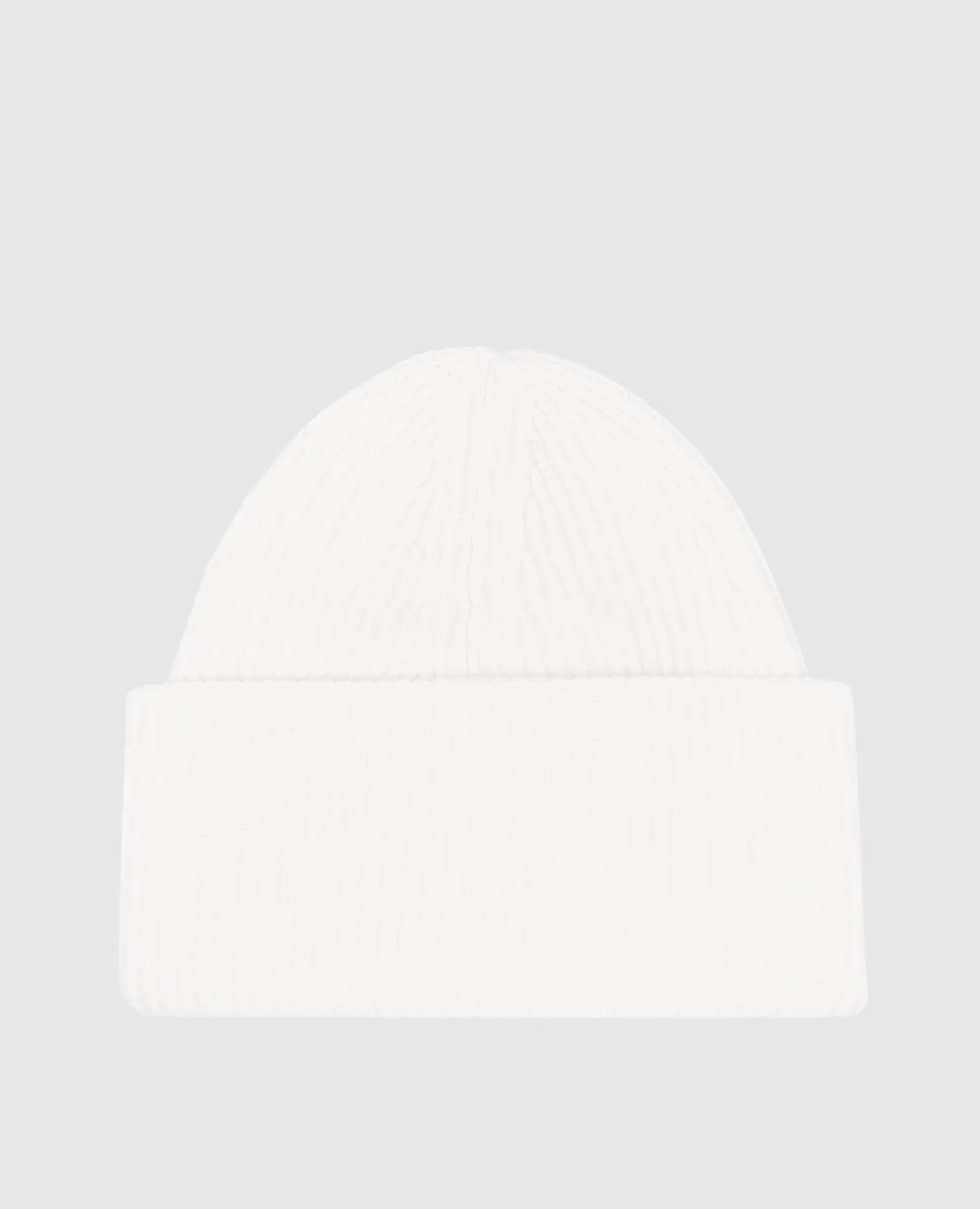 Solotre WHITE ribbed woolen cap