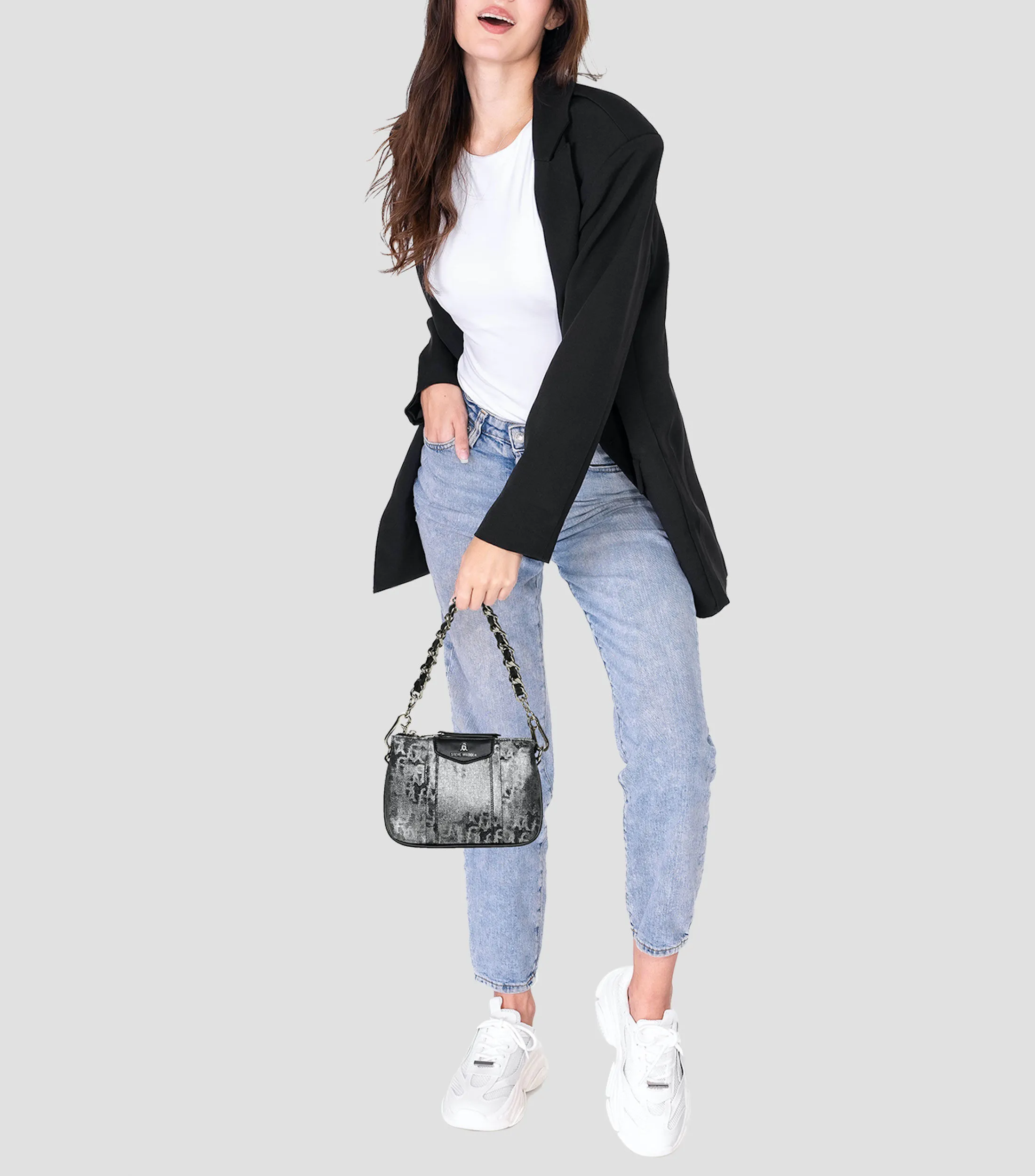 STEVE MADDEN BOLSO SHOULDER CON MONOGRAM BRAMIED MUJER