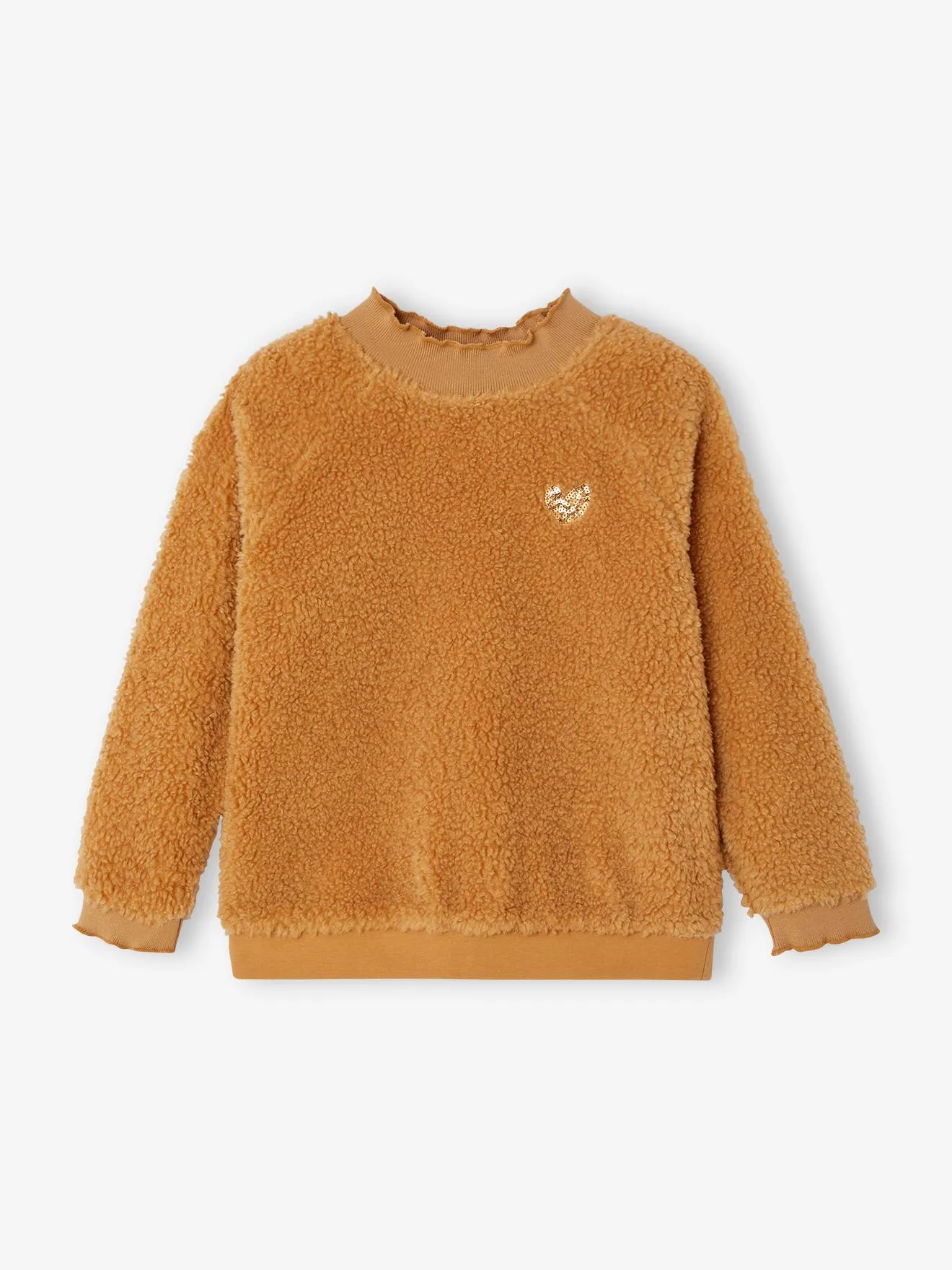 Sudadera de sherpa con acabados fantasía, niña