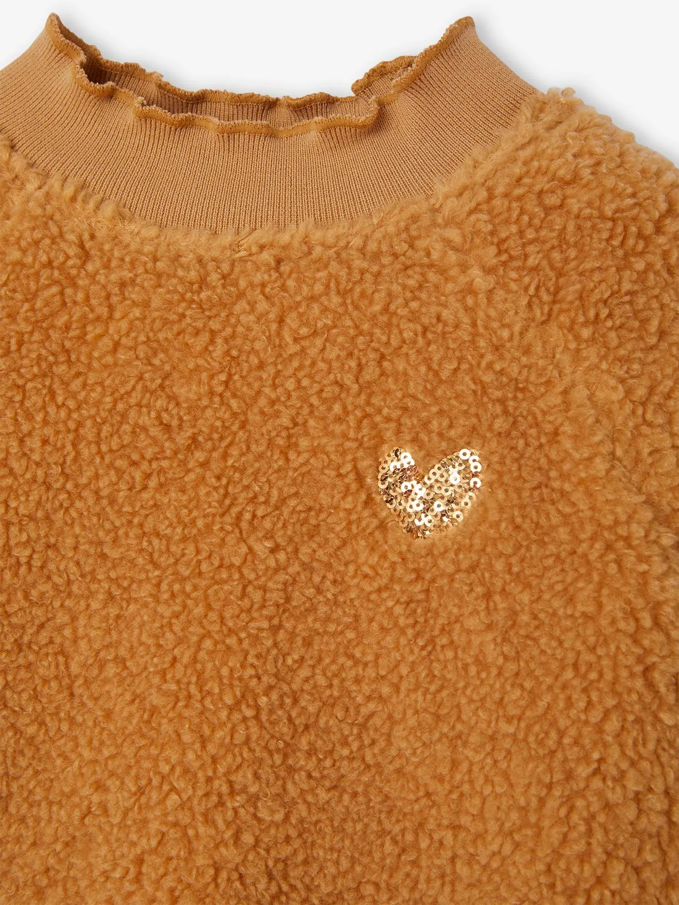 Sudadera de sherpa con acabados fantasía, niña