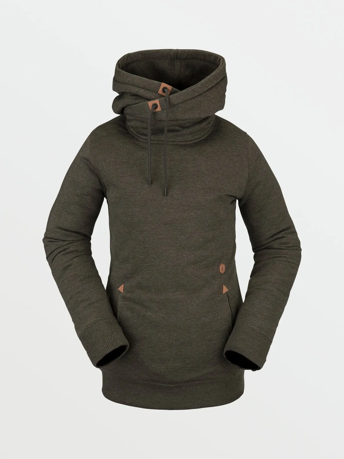 SUDADERA VOLCOM PARA MUJER CON CAPUCHA CLáSICA TOWER PULLOVER FLEECE – BLACK GREEN REF. H4152204BGR GRIS