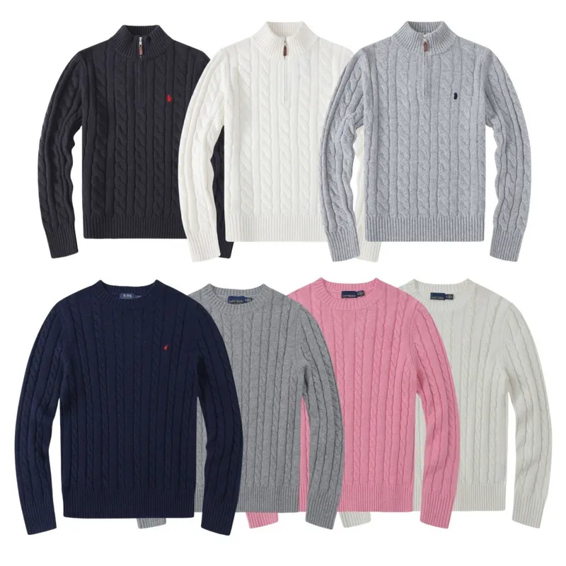 Suéter de polos suéter de diseñador de hombre POLOS POLESTRO PARTE DE INVIERNO Bordado de bordado Bordado de invierno Quarter Zi