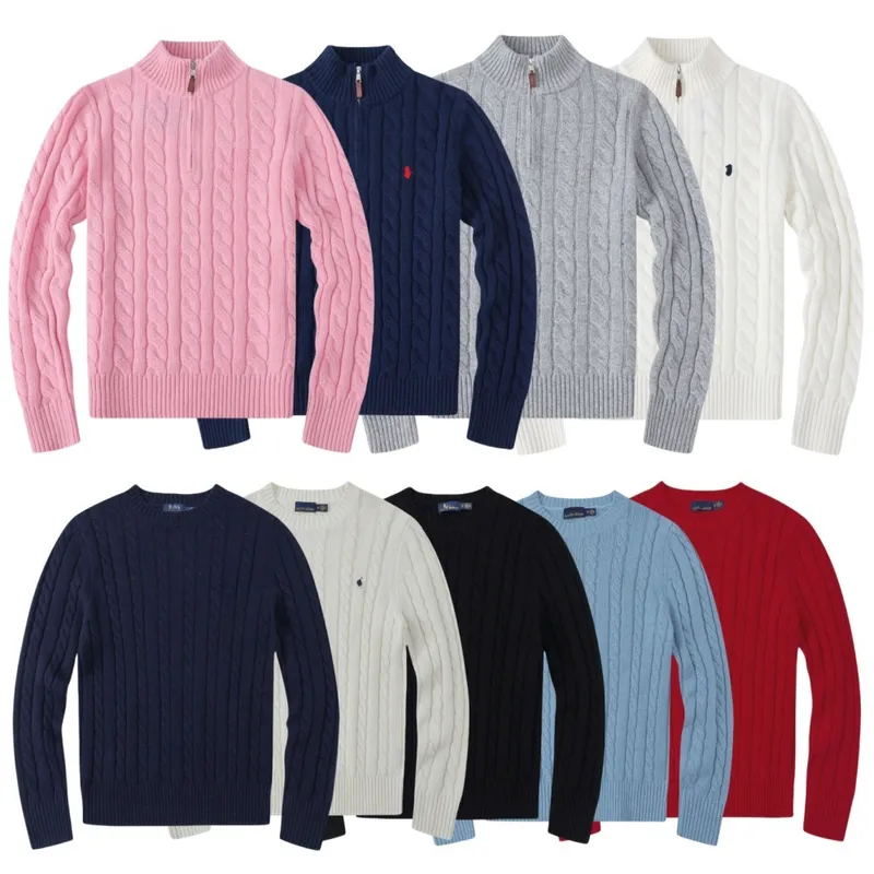Suéter de polos suéter de diseñador de hombre POLOS POLESTRO PARTE DE INVIERNO Bordado de bordado Bordado de invierno Quarter Zi