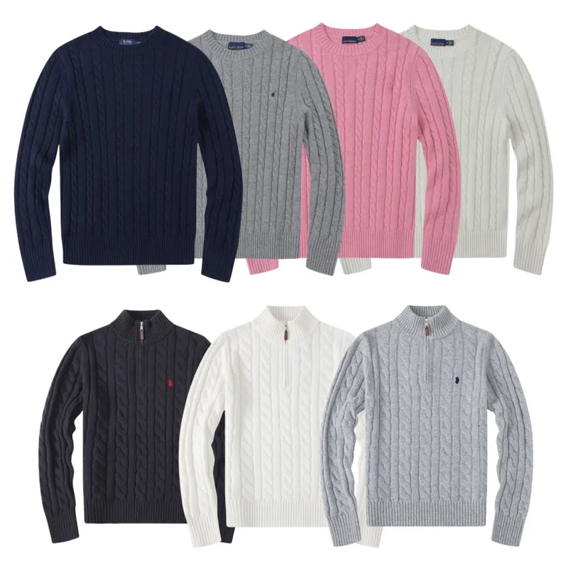 Suéter de polos suéter de diseñador de hombre POLOS POLESTRO PARTE DE INVIERNO Bordado de bordado Bordado de invierno Quarter Zi