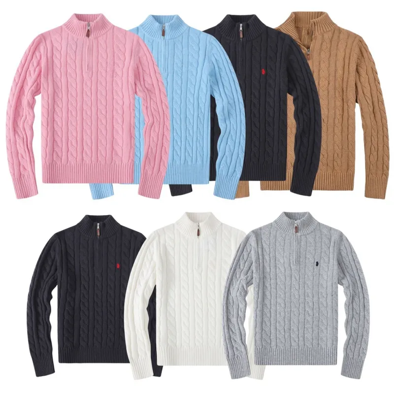 Suéter de polos suéter de diseñador de hombre POLOS POLESTRO PARTE DE INVIERNO Bordado de bordado Bordado de invierno Quarter Zi