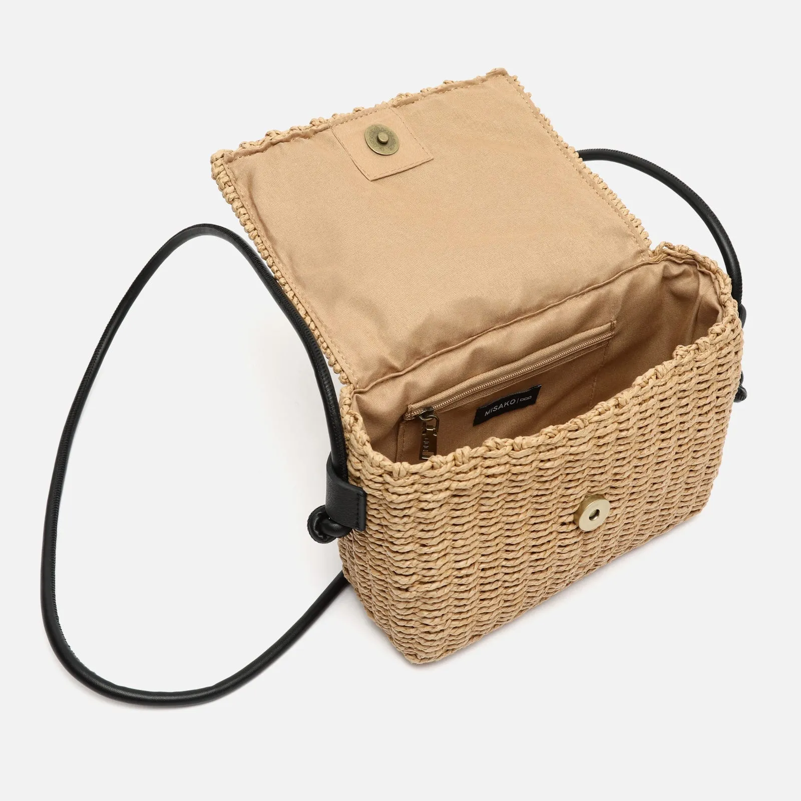 Tani bolso bandolera pequeo efecto rafia