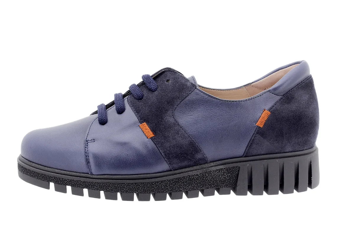 Tie shoe Blue Leather