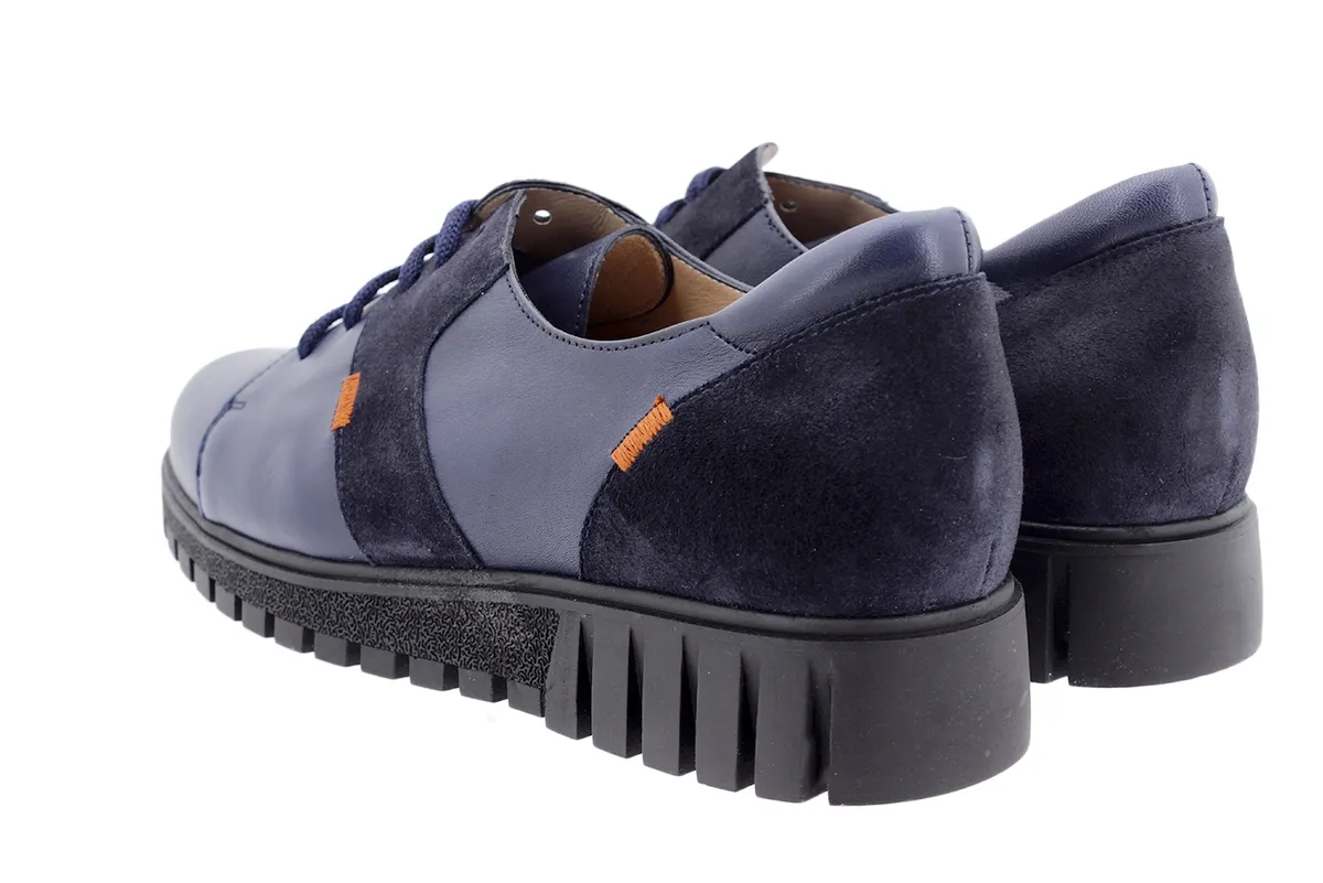 Tie shoe Blue Leather