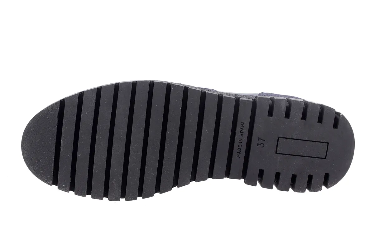 Tie shoe Blue Leather