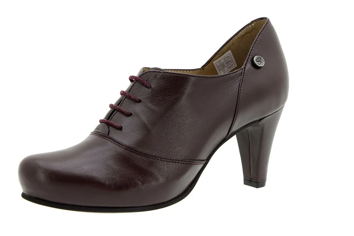 Tie shoe Leather Bordeaux