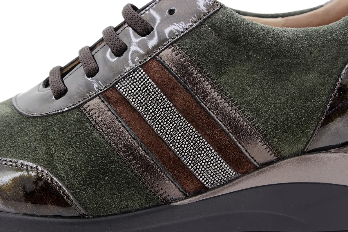 Tie shoe Taupe Patent