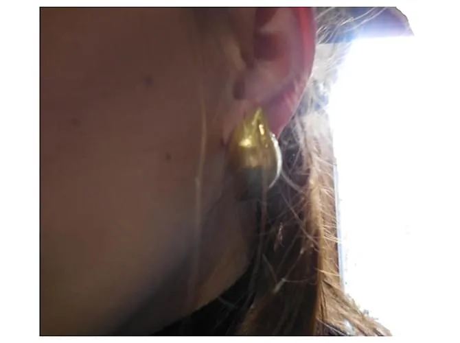 Tiffany & Co TIFFANY Y COMPAÑIA. Pendientes Paloma Picasso Hoja Oro Textura Amarillo 