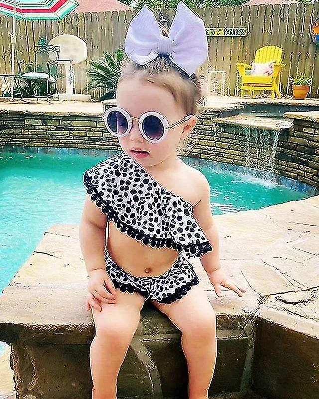 Traje de baño infantil split bebé europeo vende rápidamente bikini vaca estampado de leopardo split