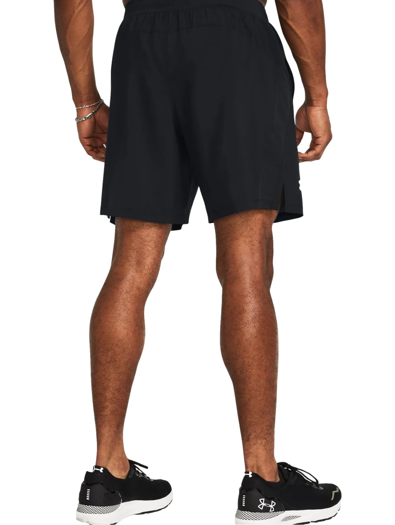 UNDER ARMOUR 1 382620 001 BLACK / REFLECTIVE LAUNCH 7 SHORT  SXL
