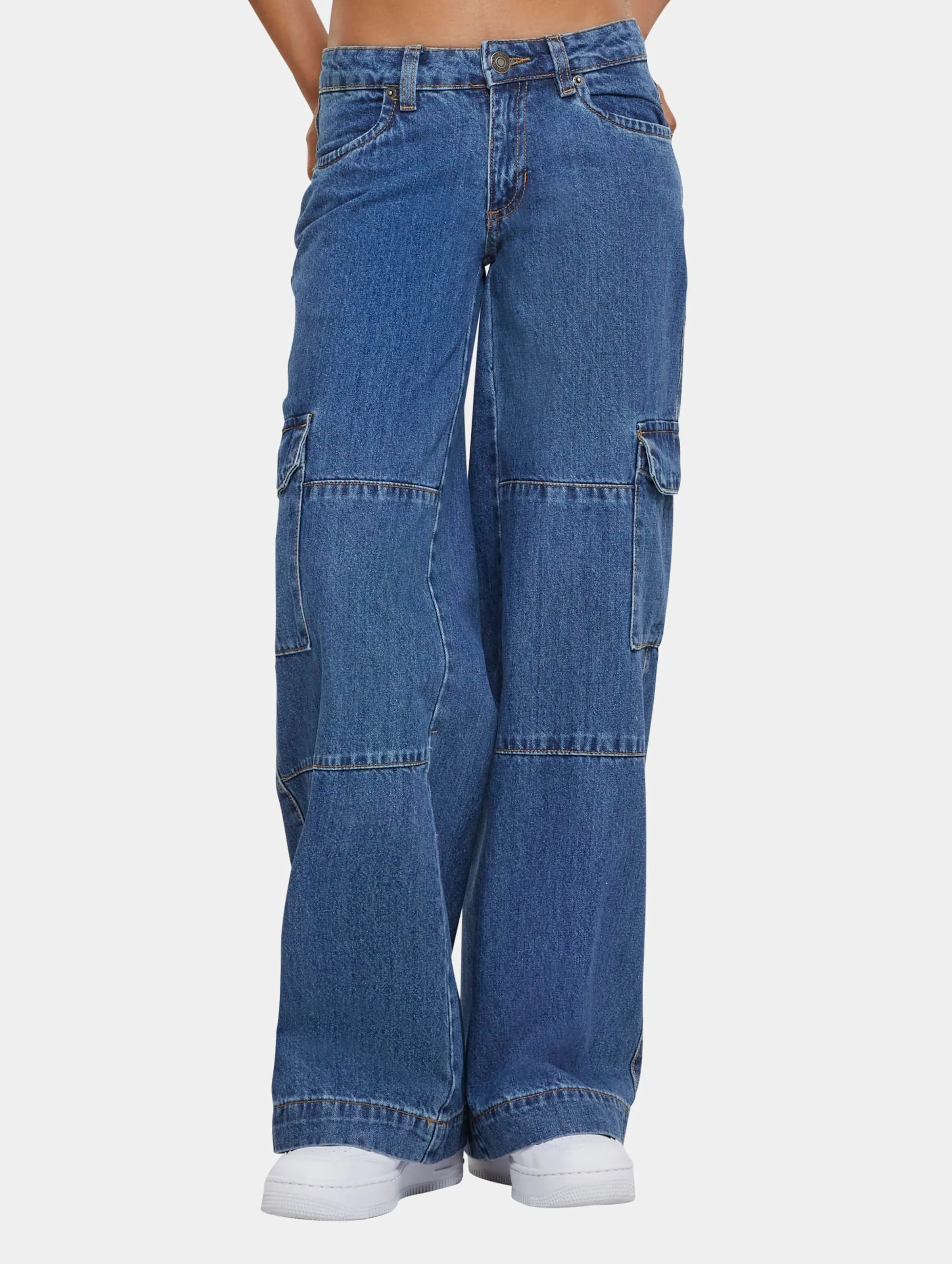Urban Classics Ladies Low Waist Cargo Denim