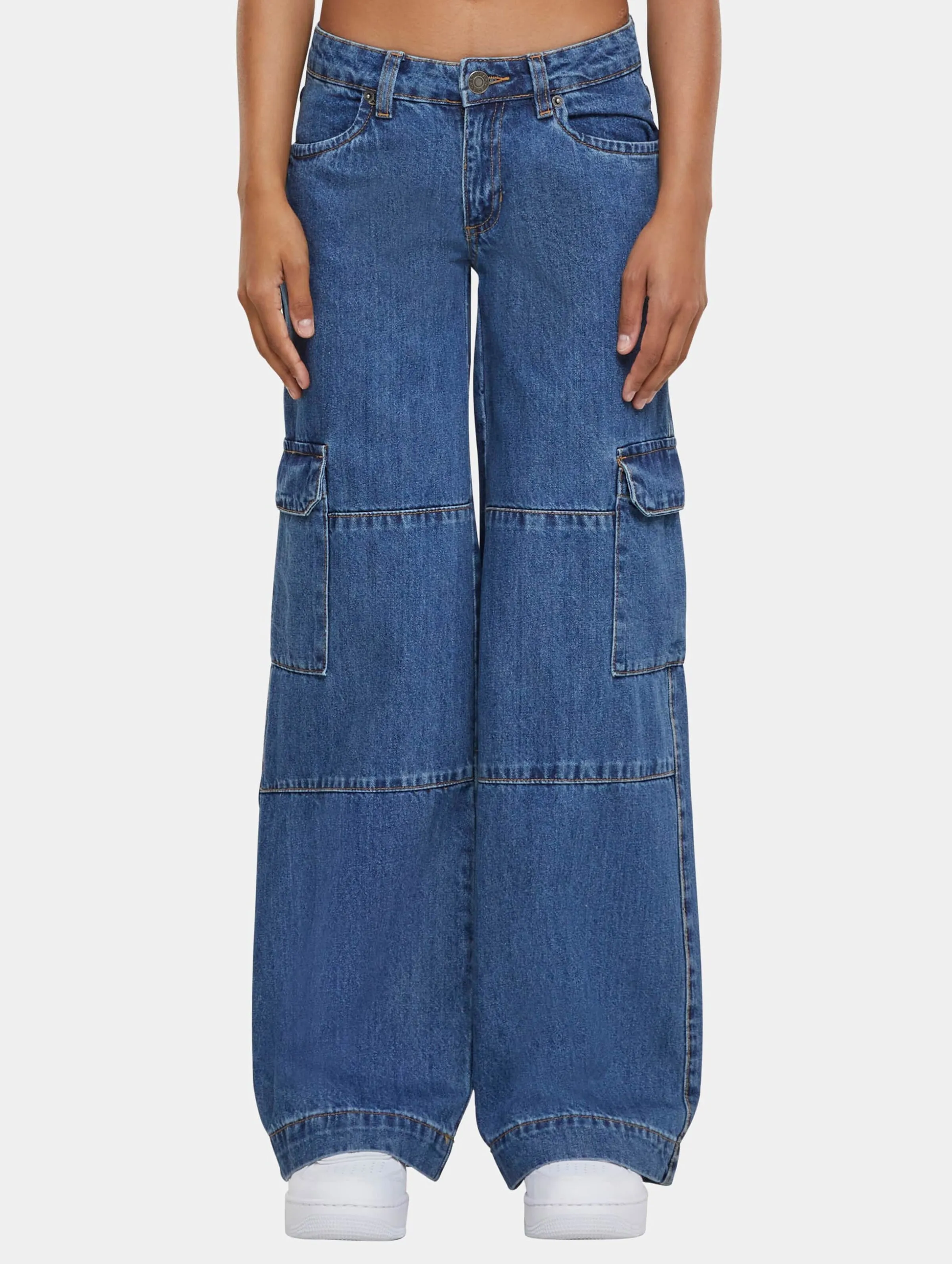 Urban Classics Ladies Low Waist Cargo Denim