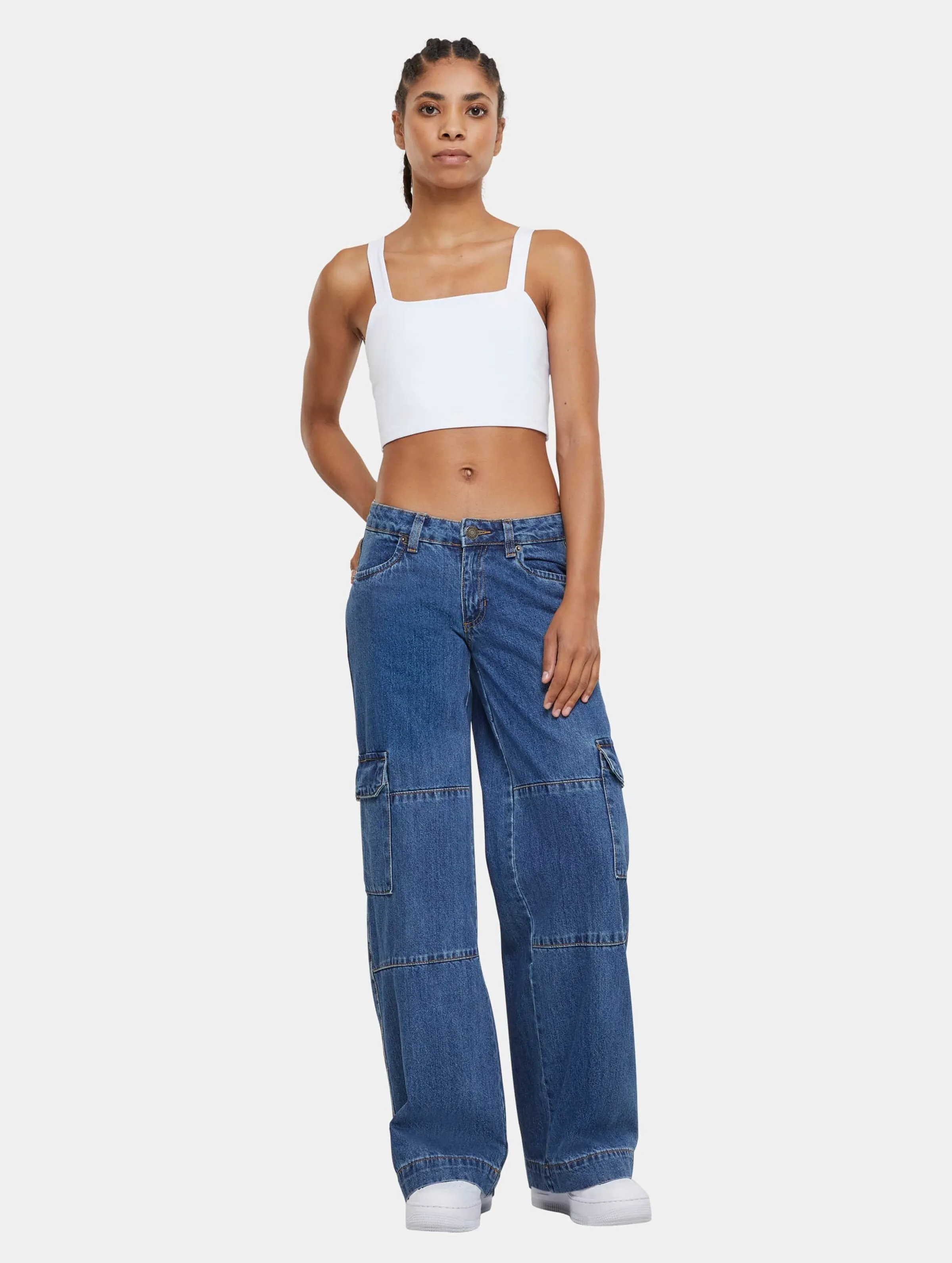 Urban Classics Ladies Low Waist Cargo Denim