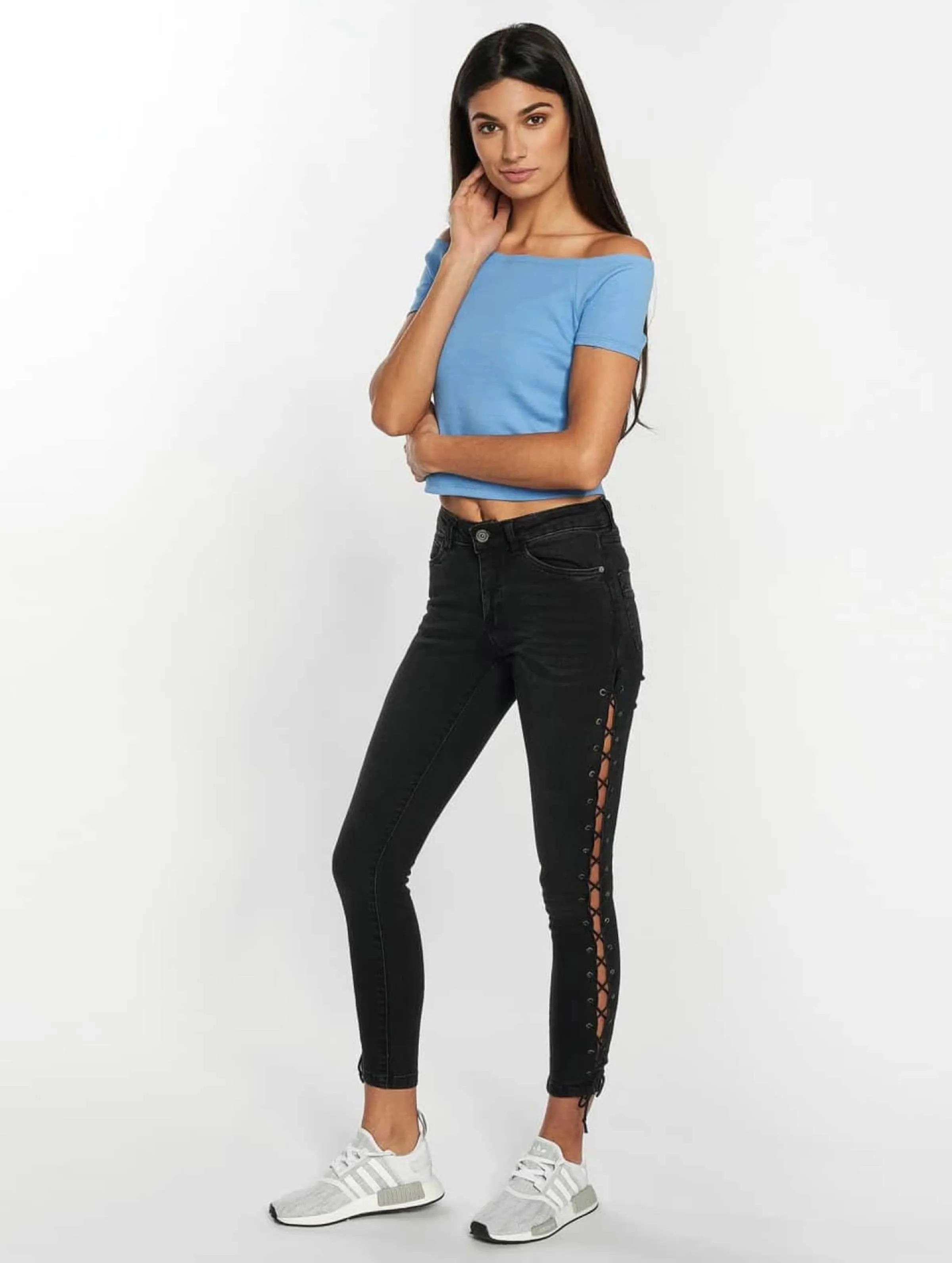 Urban Classics Urban Classics Lace Up Denim  Skinny Jeans