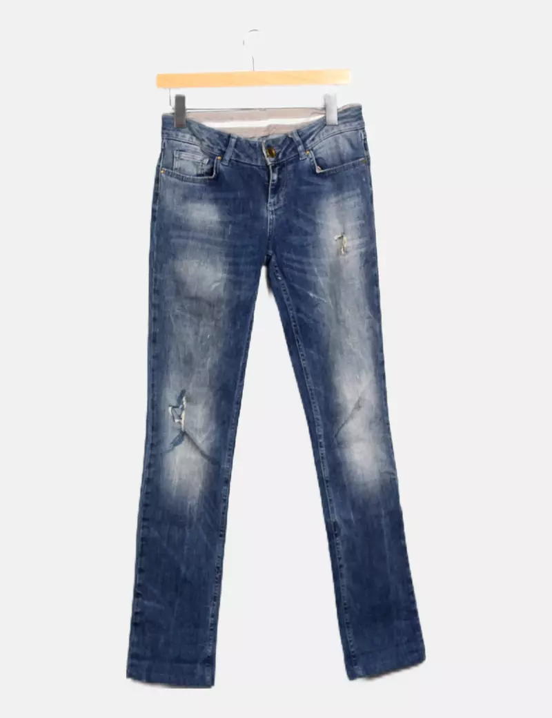 Uterqüe Pantalón azul denim
