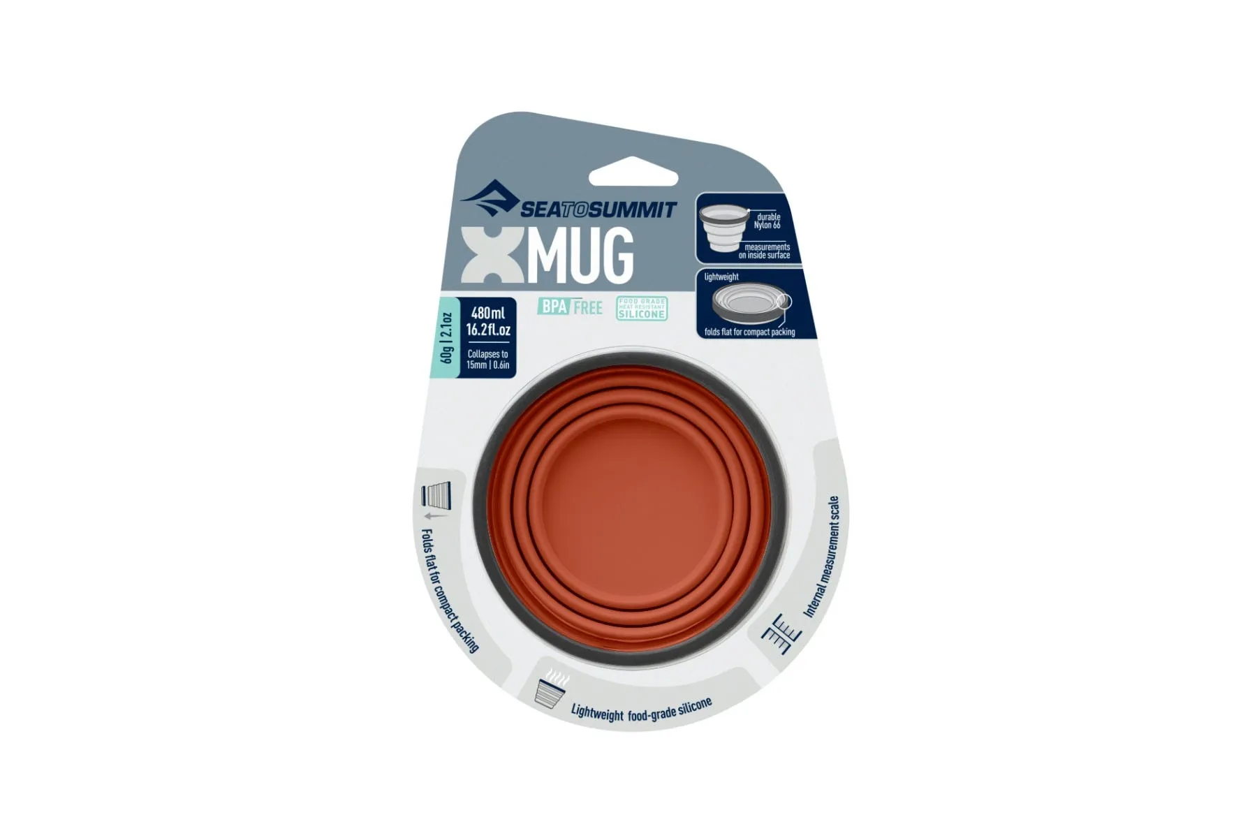 VASO PLEGABLE OUTDOOR SEA TO SUMMIT XMUG RUST CAFé