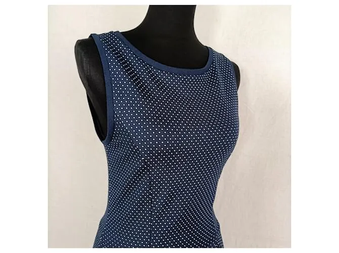 Vestido azul de lunares de Max & Co. Blanco 
