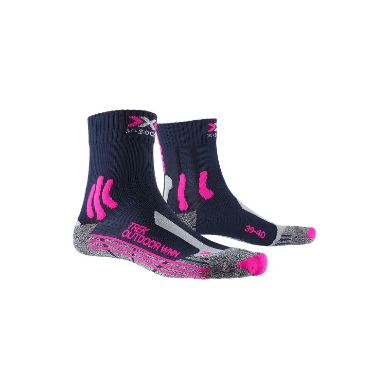 XSOCKS TREK OUTDOOR SOCKS (AZUL NOCHE/ROSA/GRIS CLARO) MUJER
