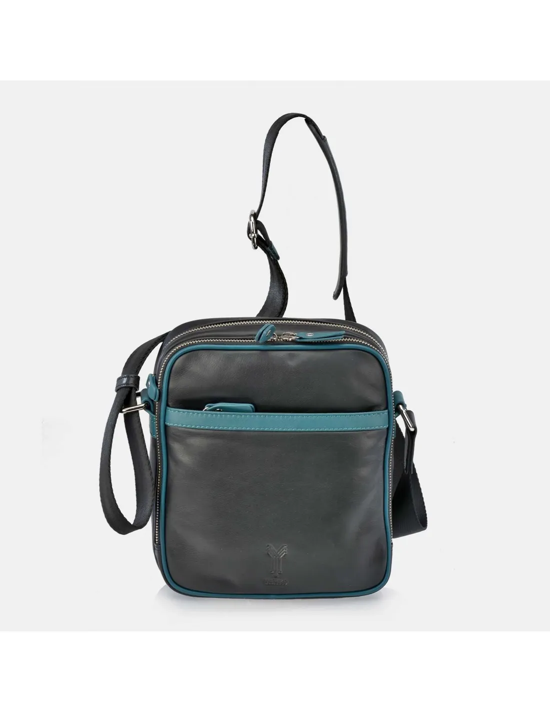 YANKO Bolso de cruzar con bandolera para hombre en piel con doble compartimento