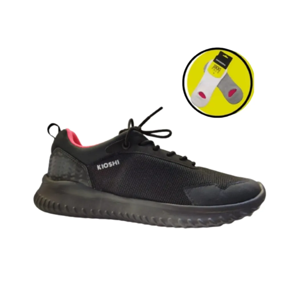 ZAPATILLA KIOSHI DE DAMA NEGRA + MEDIAS DE REGALO!  LAMIH
