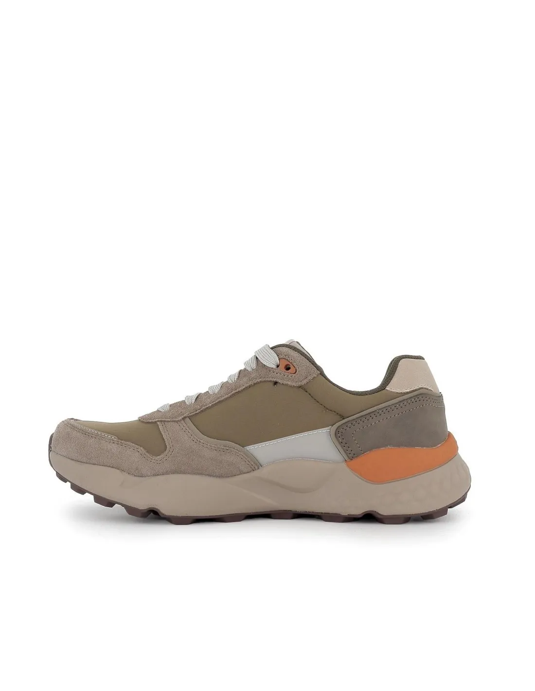 Zapatillas casuales piel y nylon combinación verde hombre Skechers