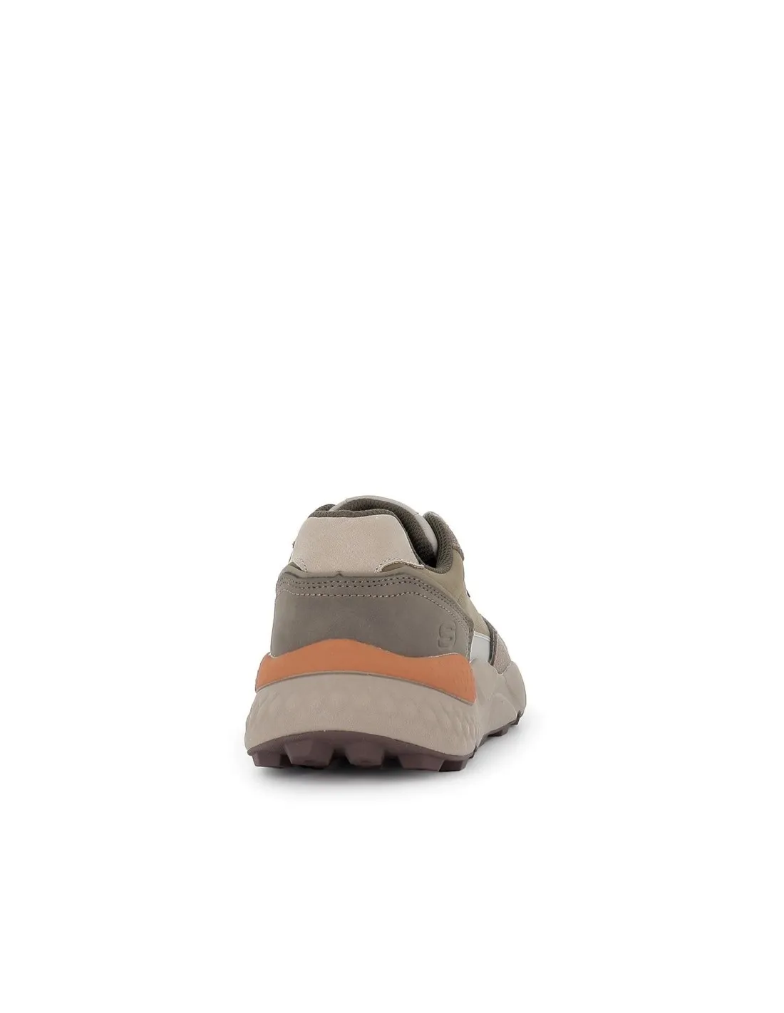 Zapatillas casuales piel y nylon combinación verde hombre Skechers