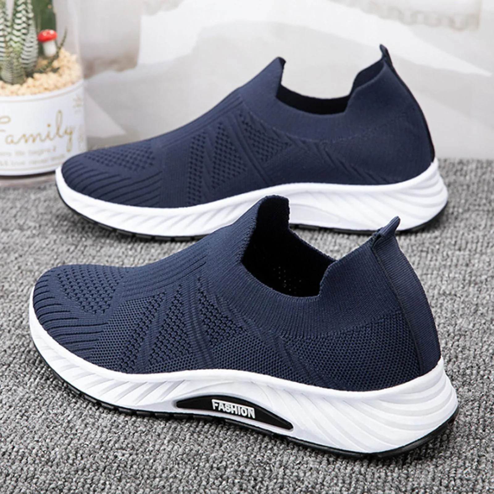 Zapatillas de deporte para hombre Zapatillas de running Slip On Sneakers Zapatos casuales de uso diario