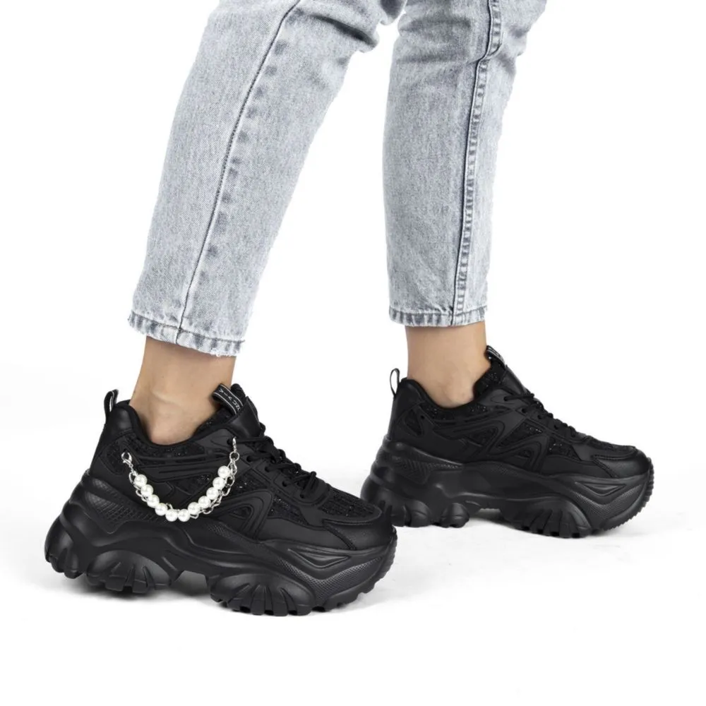 ZAPATILLAS URBANAS PARA MUJER VIA UNO LZ054801 NEGRO