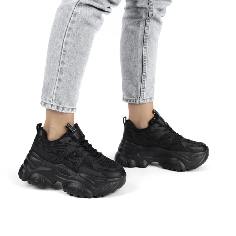 ZAPATILLAS URBANAS PARA MUJER VIA UNO LZ054801 NEGRO