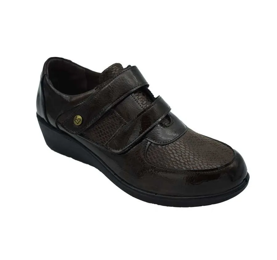 ZAPATO AMARPIES AJH22404 VELCRO CHAROL MARRÓN CÓMODO Y LIGERO PARA MUJER PLANTILLA ACOLCHADA MEMORY SPONGE 27468