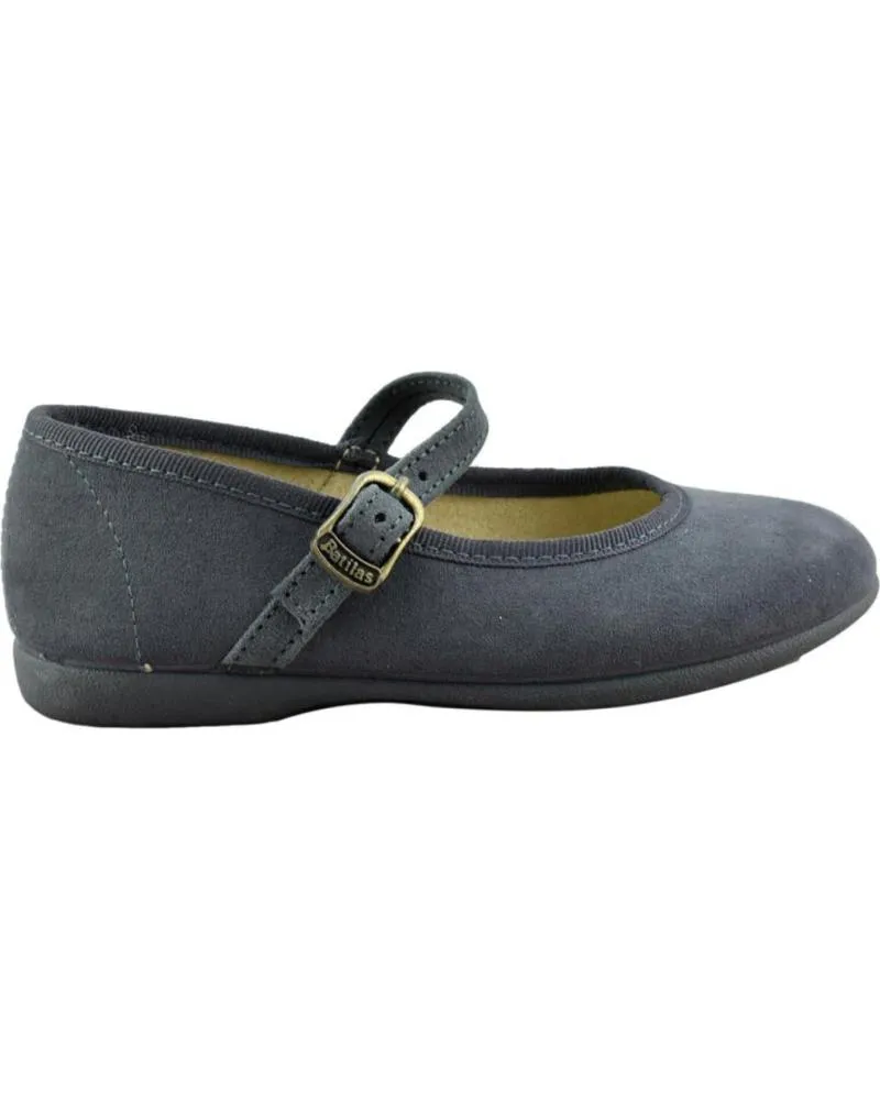 Zapatos BATILAS  de Niño MERCEDES DE SERRATEX CON CIERRE DE HEBI  GRIS