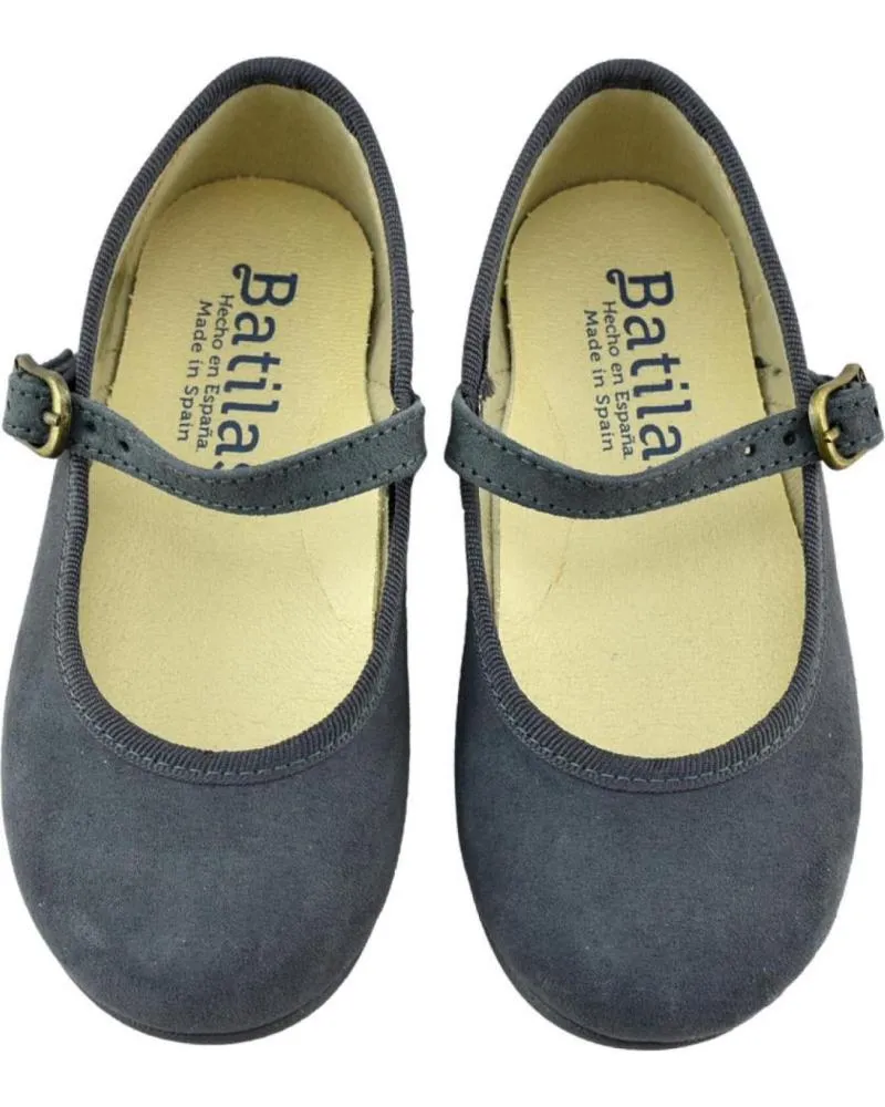 Zapatos BATILAS  de Niño MERCEDES DE SERRATEX CON CIERRE DE HEBI  GRIS