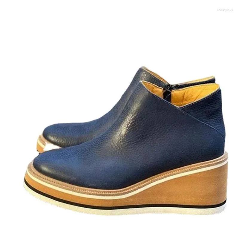 Zapatos de vestir 2024 Autumn Women Tacones Medos Cuaradas Camper Fashion Fashion Fashion Aumento Botas Interna Diseñador de gla