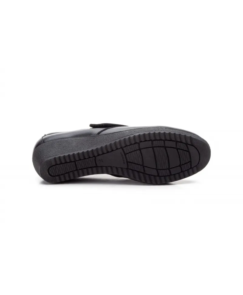 Zapatos Mujer Piel Negro Velcro