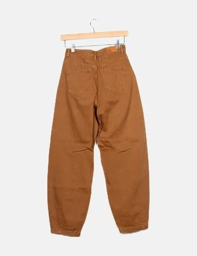 Zara Pantalón denim marrón